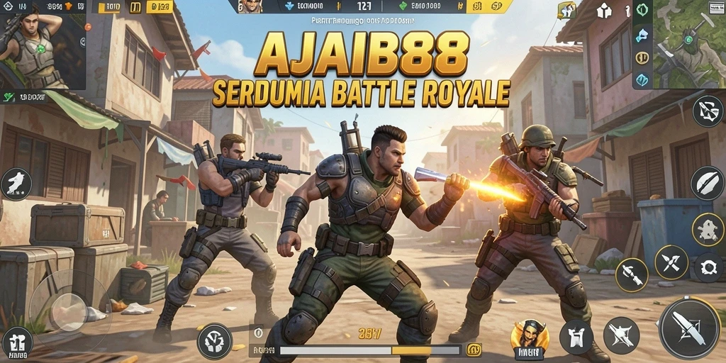 Screenshot gameplay AJAIB88 menampilkan laga seru Battle Royale.