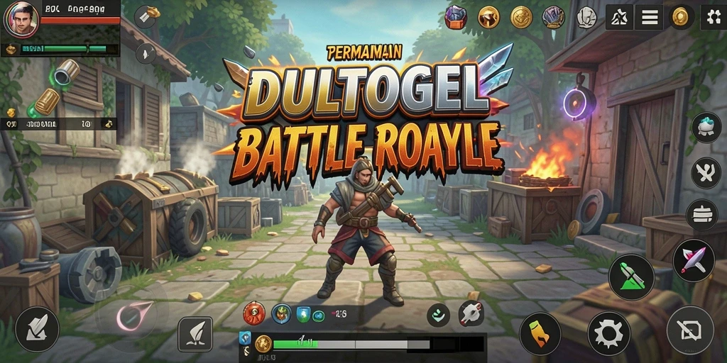 Tampilan aksi seru dalam permainan DULTOGEL Battle Royale