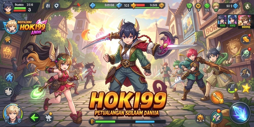 Screenshot HOKI99 menampilkan karakter anime dalam aksi pertarungan yang seru.