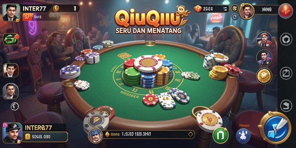 Tangkapan layar INTER77 menunjukkan aksi seru permainan QiuQiu.