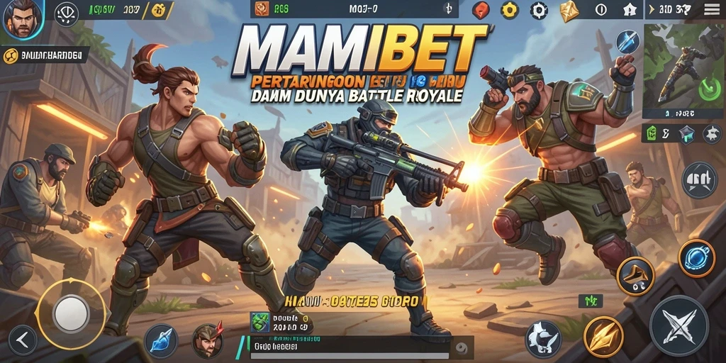 Gameplay MAMIBET menampilkan aksi Battle Royale yang intens dan seru.
