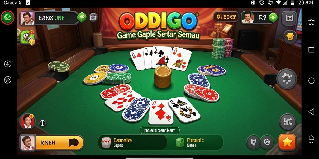 Screenshot ODDIGO menampilkan suasana seru saat bermain Gaple.